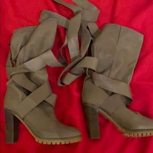 Chloe leather wrap boots